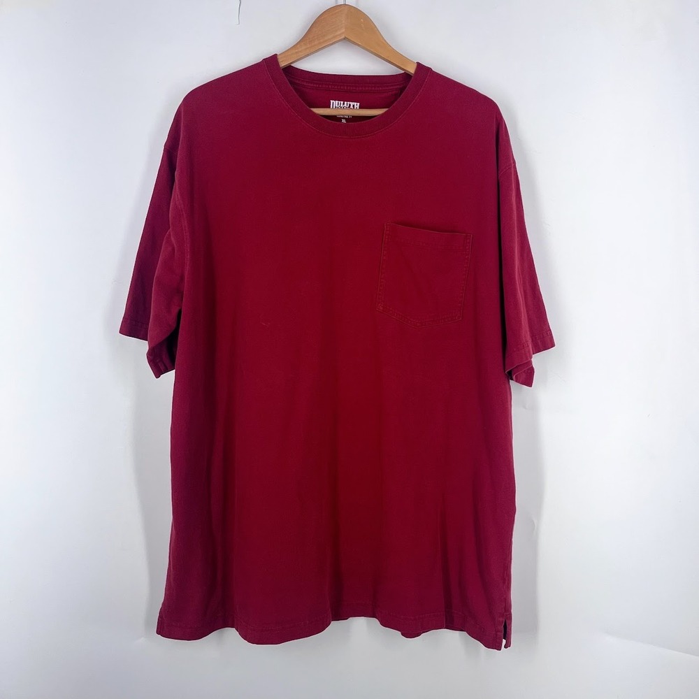 Duluth Trading Co Mens XL Longtail T Pocket T-Shirt Burgundy Red 95587 Cotton